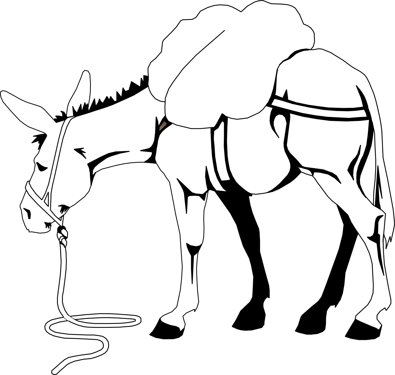 Mule clipart black and white, Mule 
