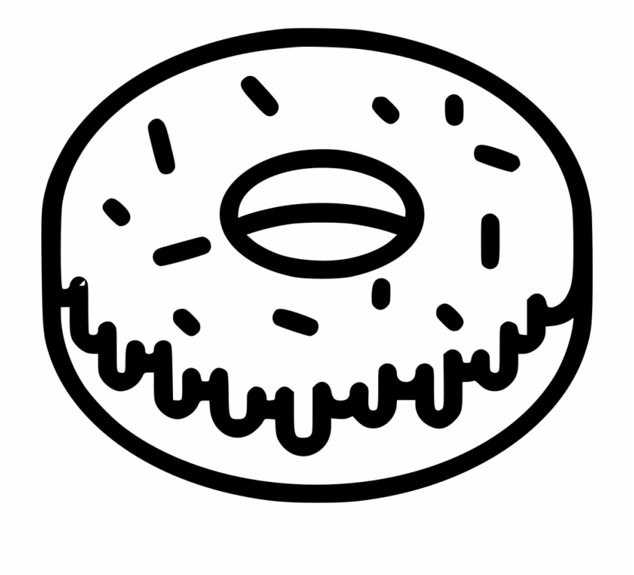 donut clipart black and white