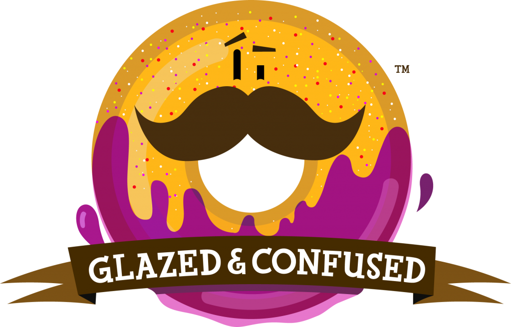 Donut clipart border. Glazed confused hot and