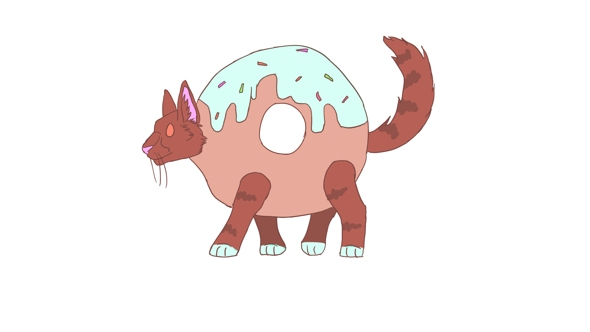 Donut clipart cat. Animation by kingishaga on