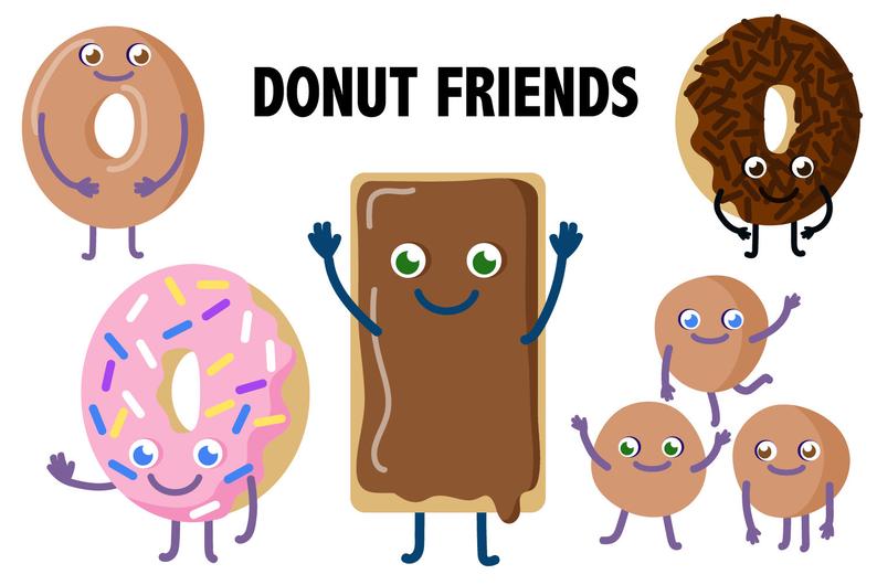 donut clipart character
