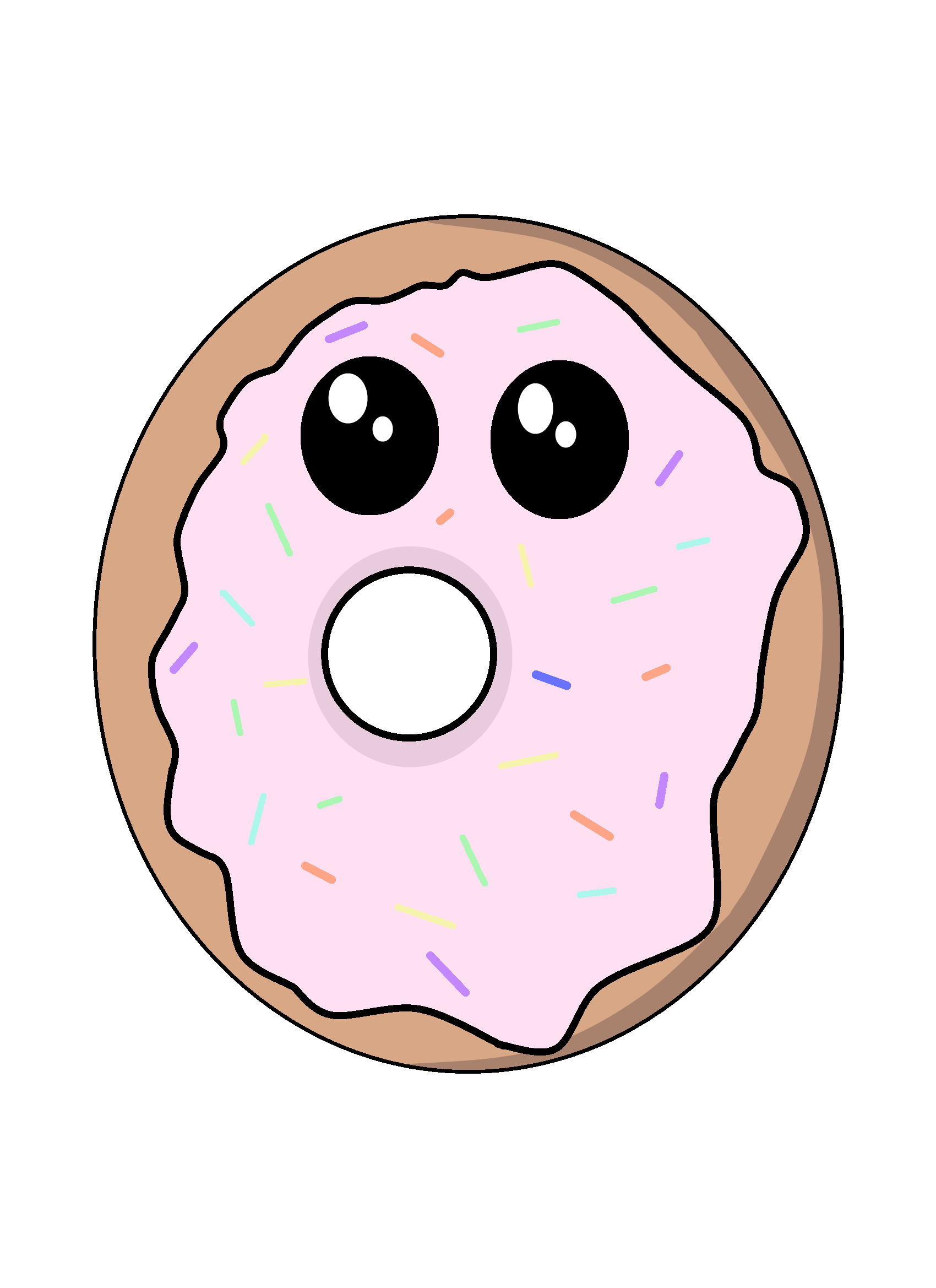 Donut find make share. Doughnut clipart colorful