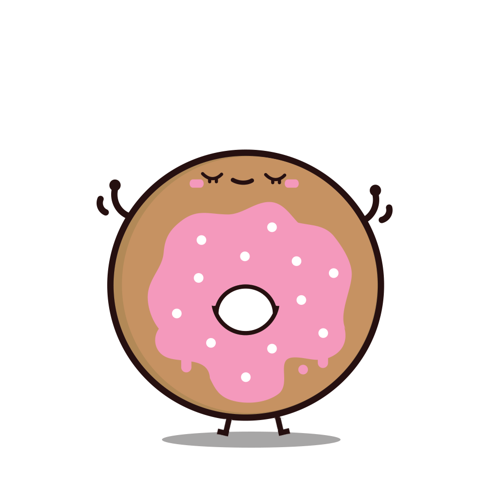 Doughnut clipart happy donut. Dessert sticker for ios