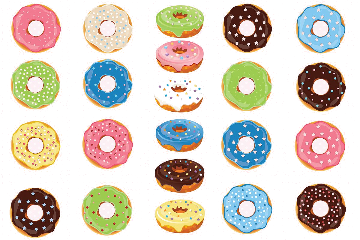 donut clipart dozen