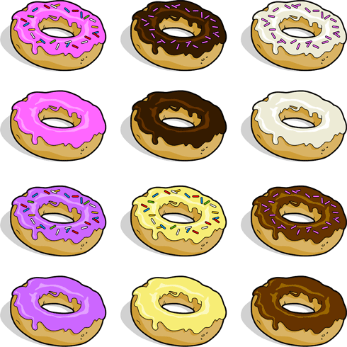 Doughnut clipart dozen. Free donuts cliparts download