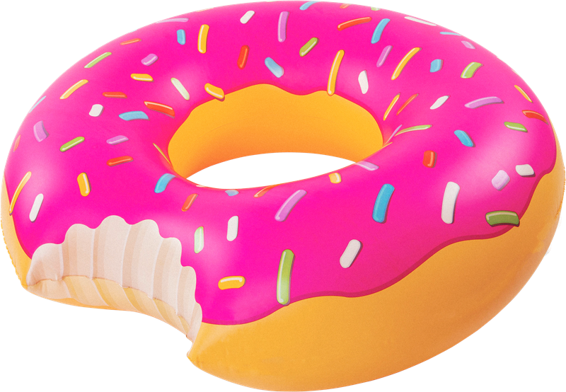 Donut clipart float. Pool giant strawberry frosting