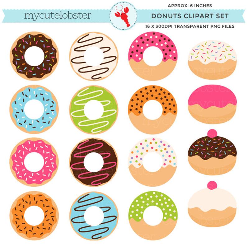 Donuts set clip art. Donut clipart small donut