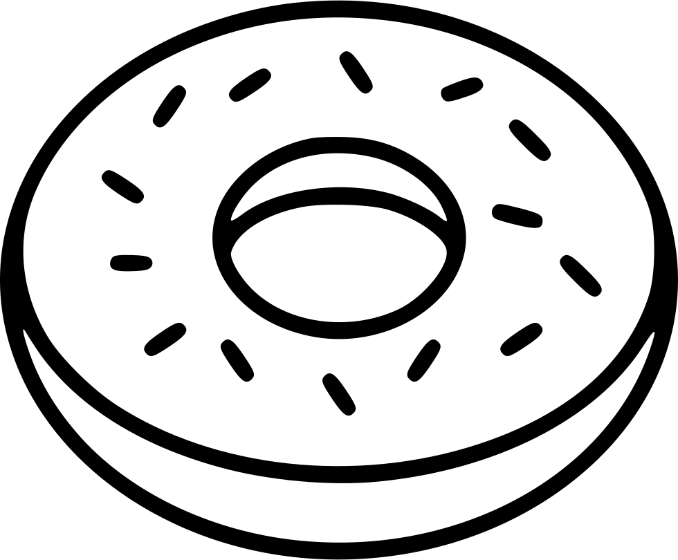 Donut svg png icon. Donuts clipart black and white
