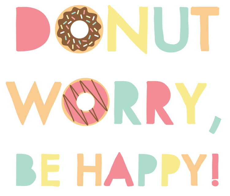 donut clipart worry be happy