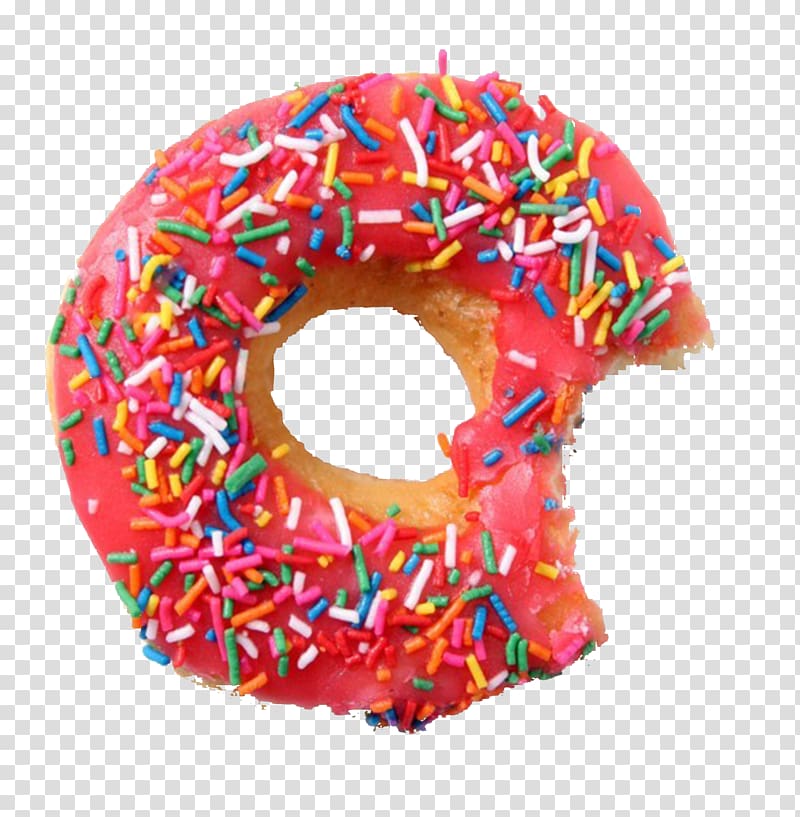 Strawberry doughnut with sprinkles. Donuts clipart donut day