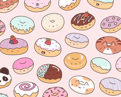 Donuts clipart doodles. Mmm kawaii donut doodle