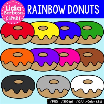 donuts clipart rainbow