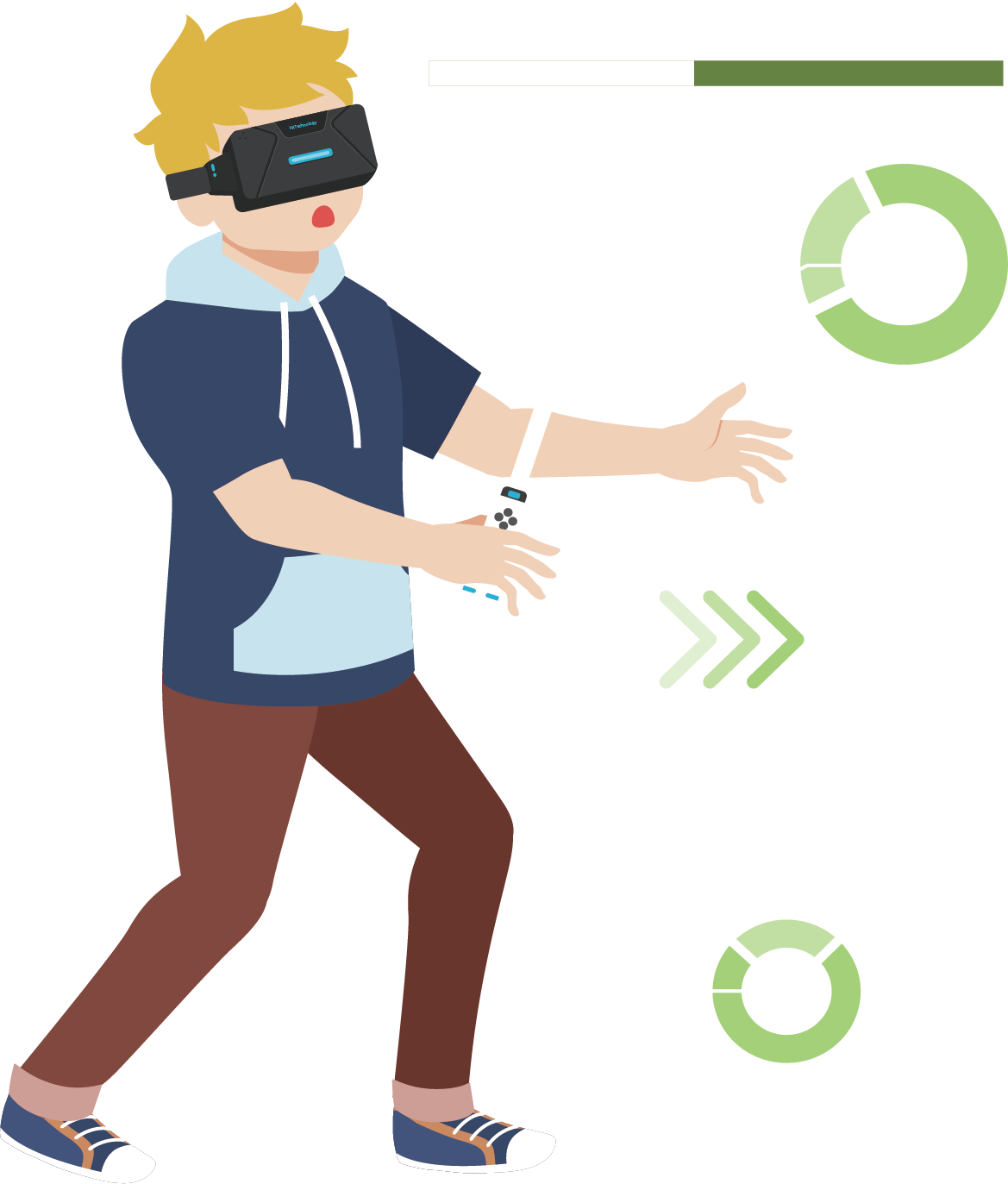 Virtual reality game clip. Gaming clipart person