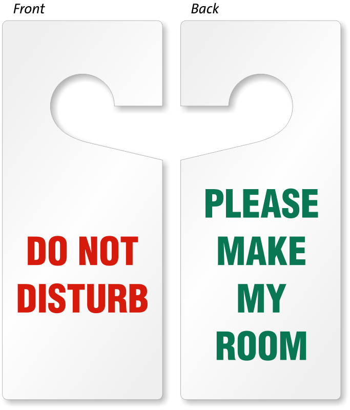 Do not disturb hangers. Door clipart hospital door