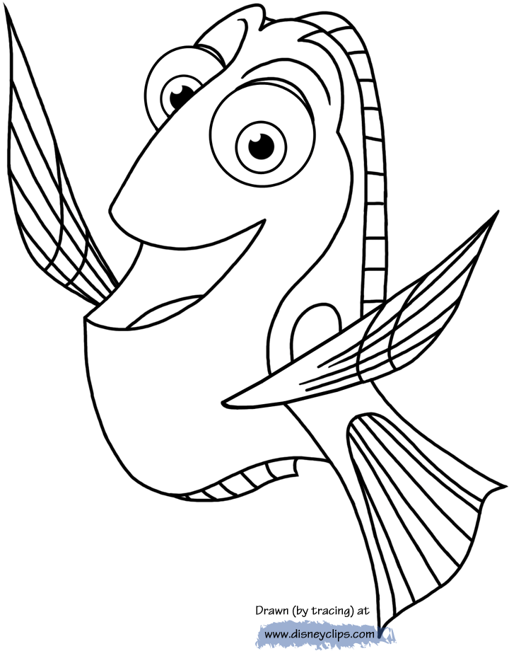 Dory clipart coloring page baby. Collection of free download