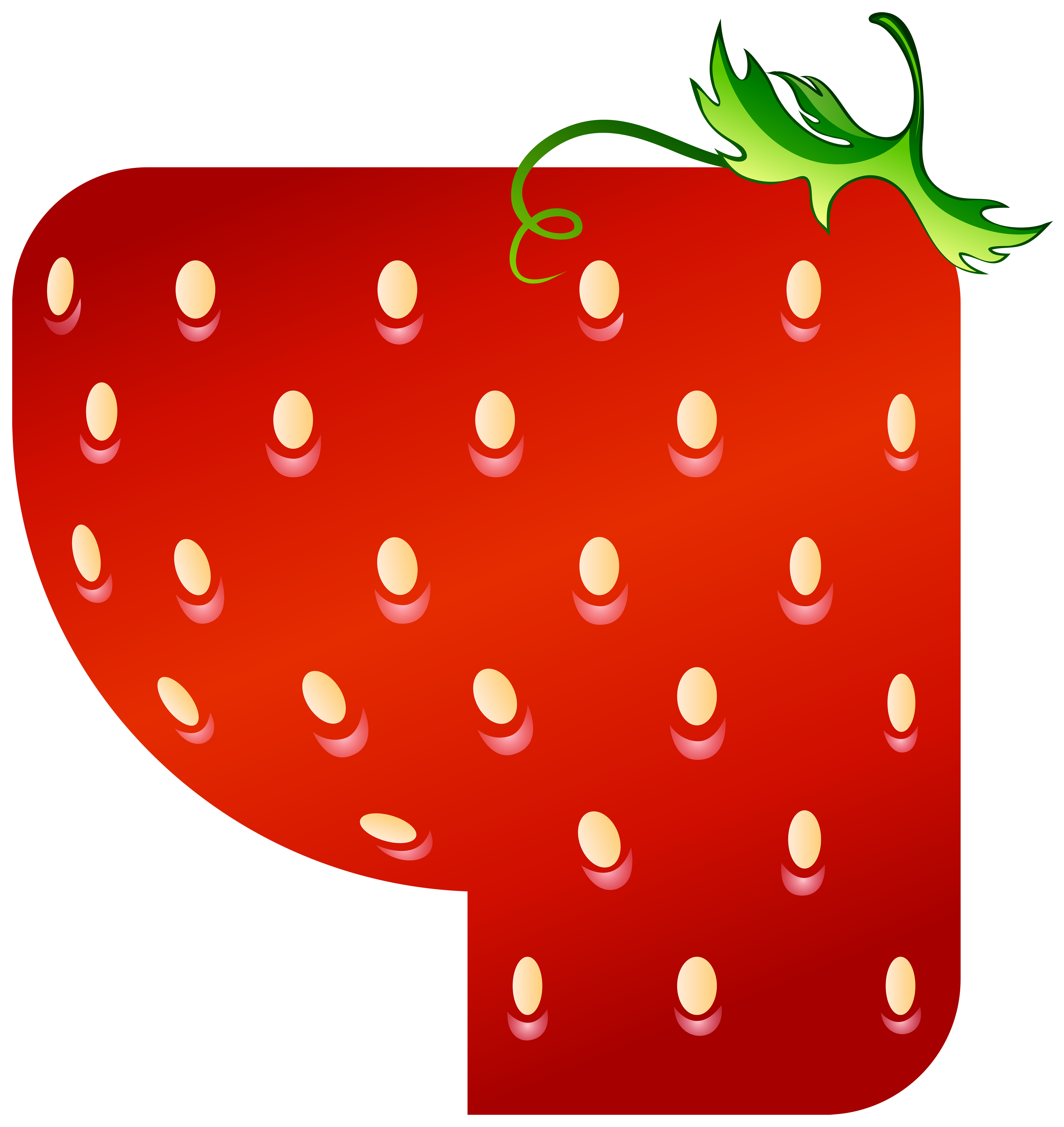 Strawberries clipart four. Food and drink number