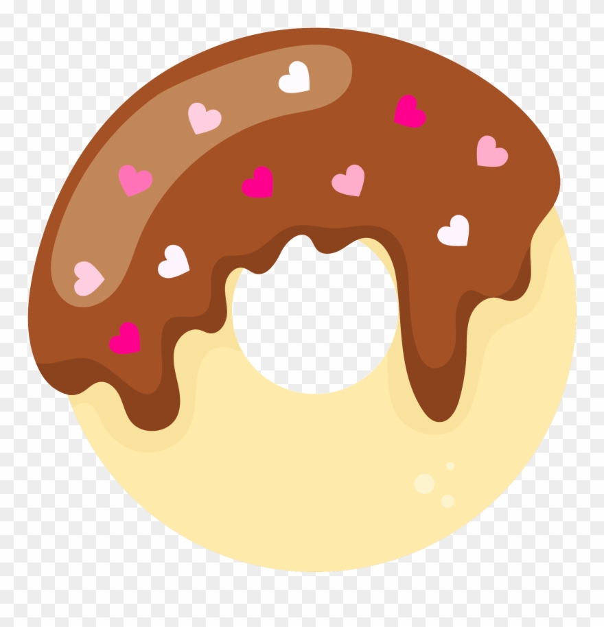 Chocolate kawaii clip art. Doughnut clipart heart