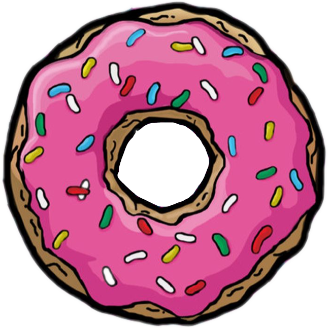 Donut simpson red pink. Doughnut clipart yellow