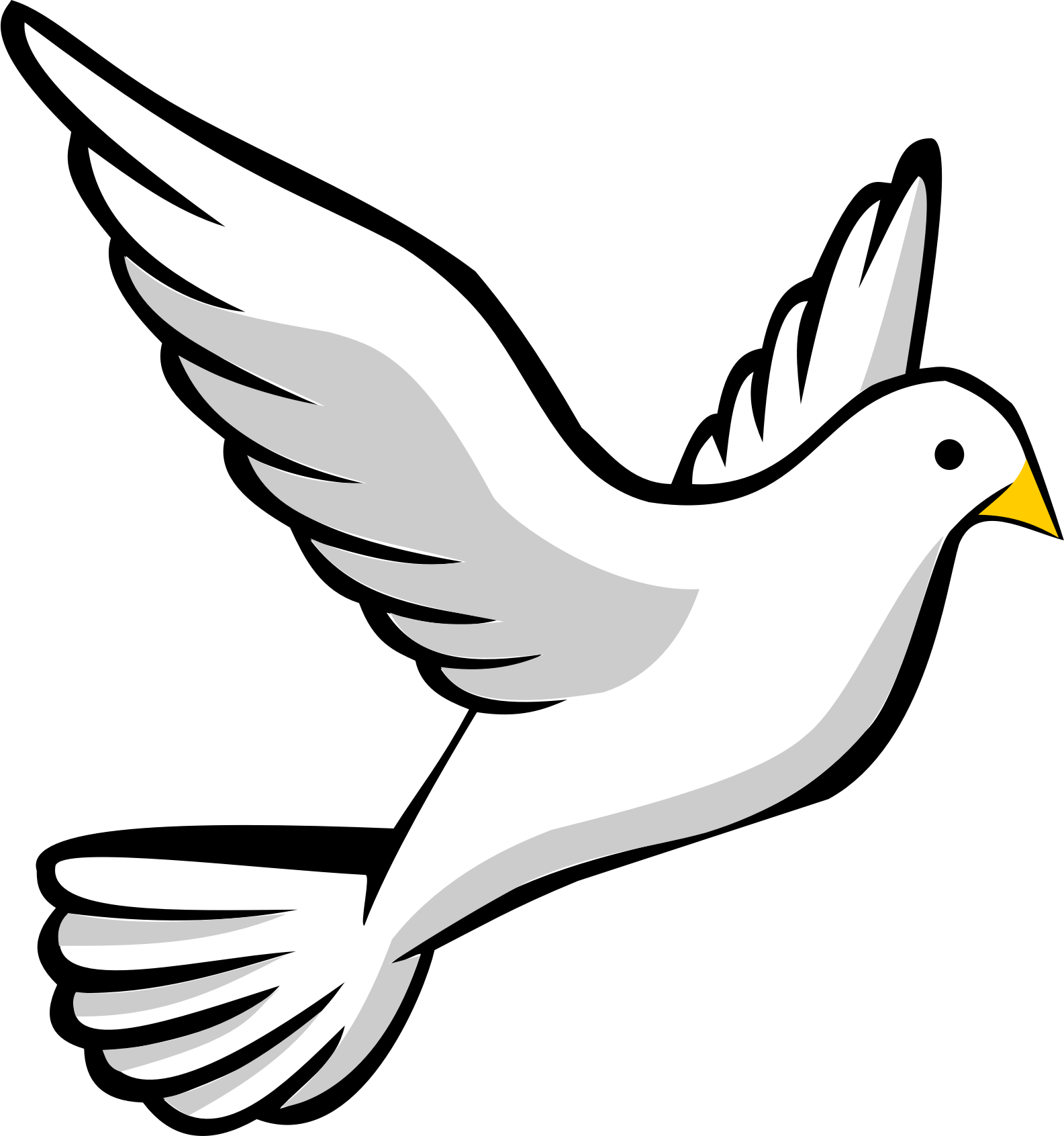 Dove . Wing clipart flying