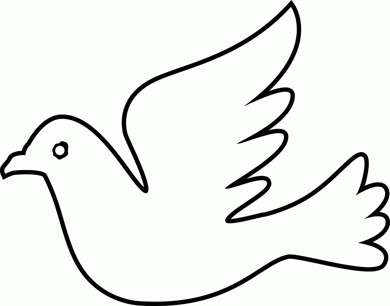 Free white dove coloring. Doves clipart printable