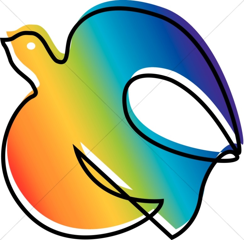 doves clipart rainbow