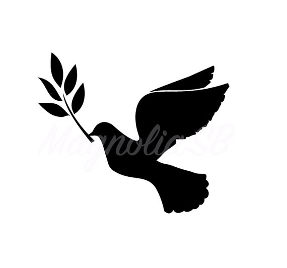 Olive branch svg dxf. Peace clipart small dove