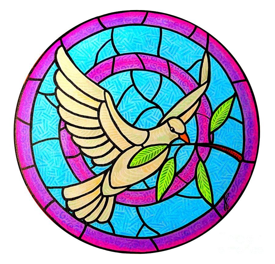 Of peace projects painting. Dove clipart stained glass