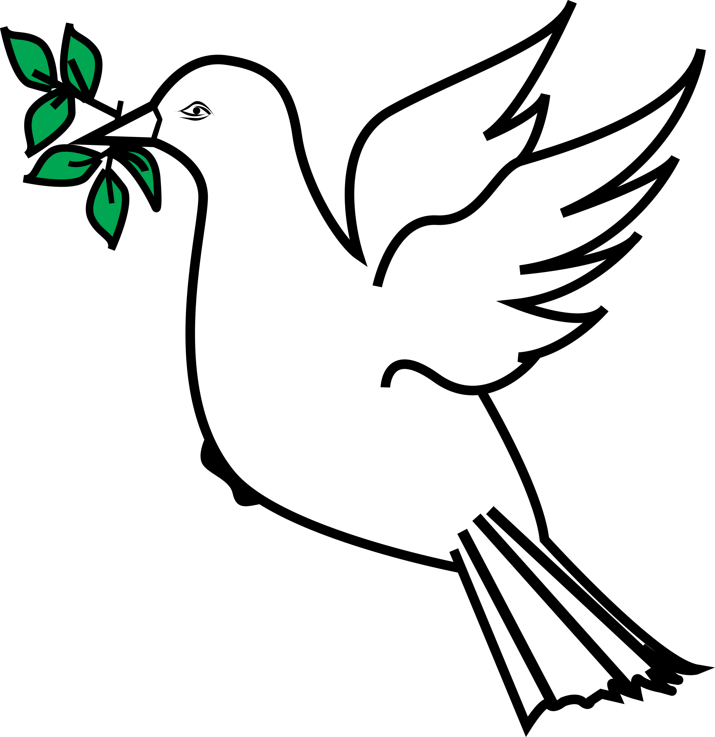 Dove and big image. Peace clipart olive branch