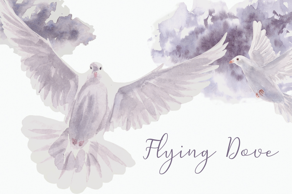 Dove clipart watercolor. Flying clip art 