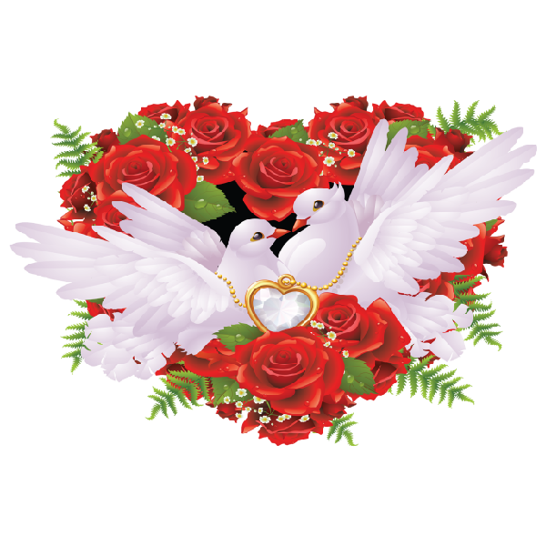 Columbidae doves as symbols. Dove clipart wedding invitation