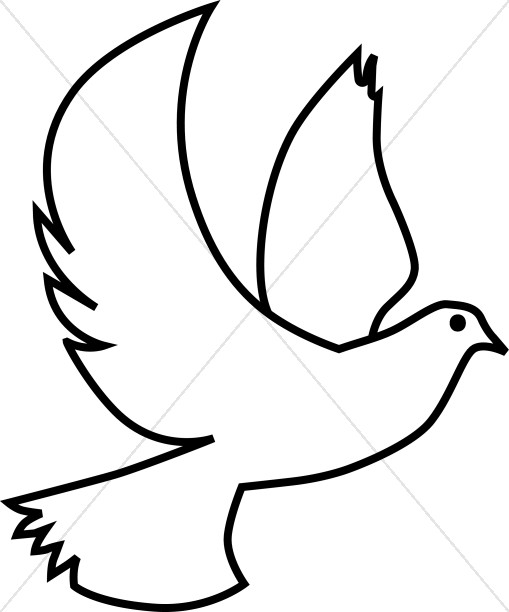 Winged white image. Bird clipart dove
