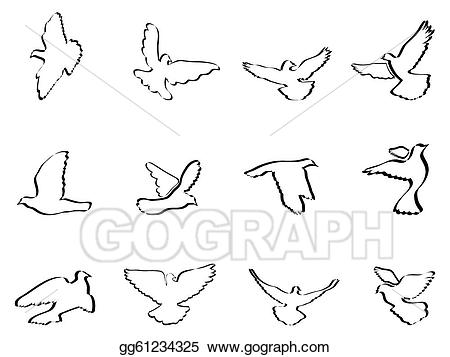 doves clipart shape