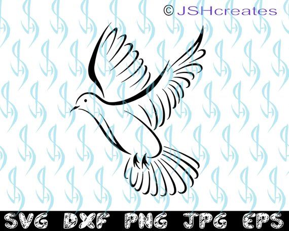 Dove svg bird silhouette. Doves clipart tribal