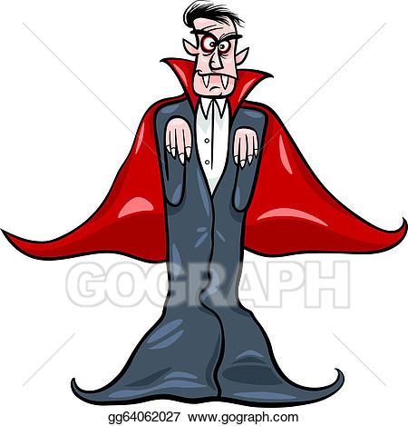 Eps illustration vampire cartoon. Dracula clipart scary