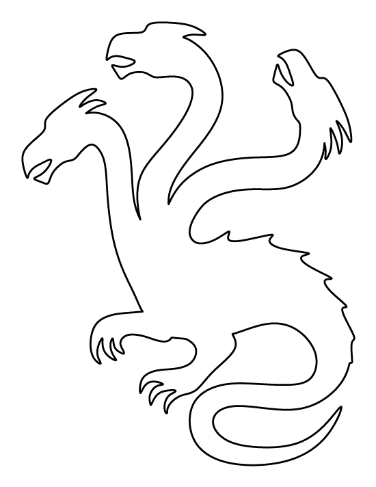 Dragon clipart hydra. Pattern use the printable