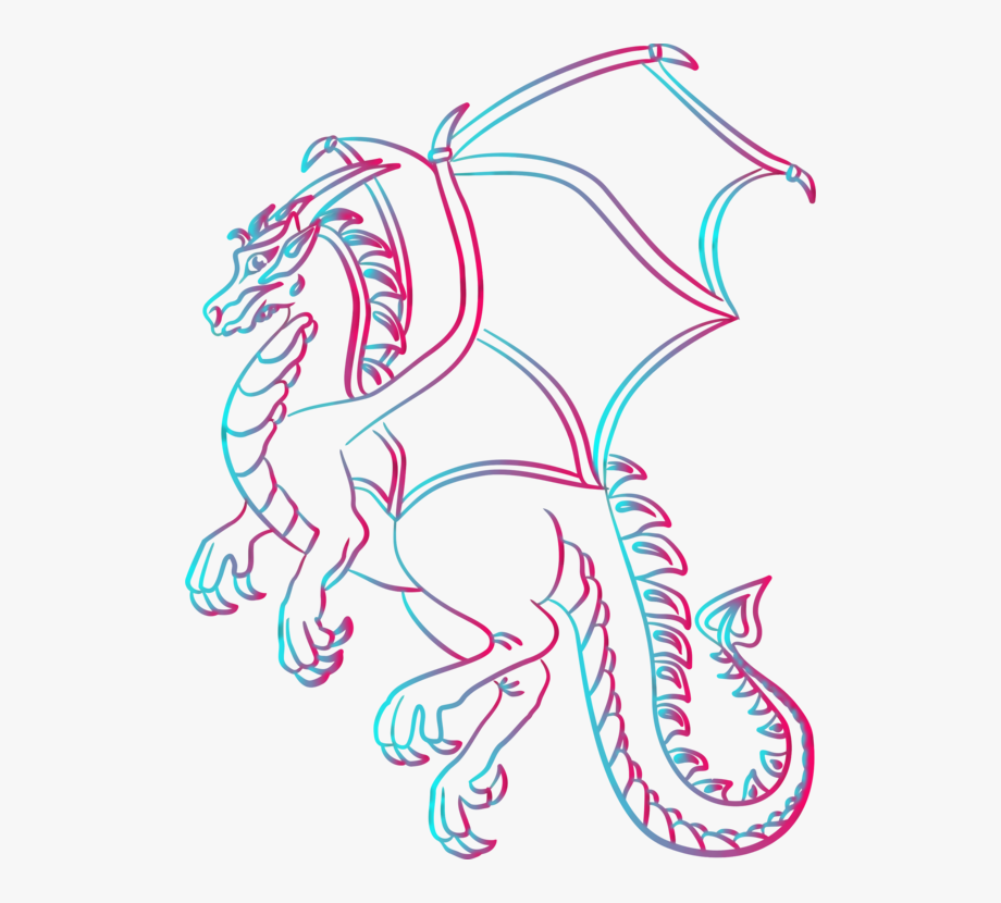 dragon clipart line drawing