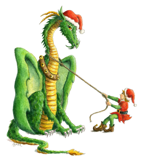 Dragon clipart smaug. Art christmas holiday heidi