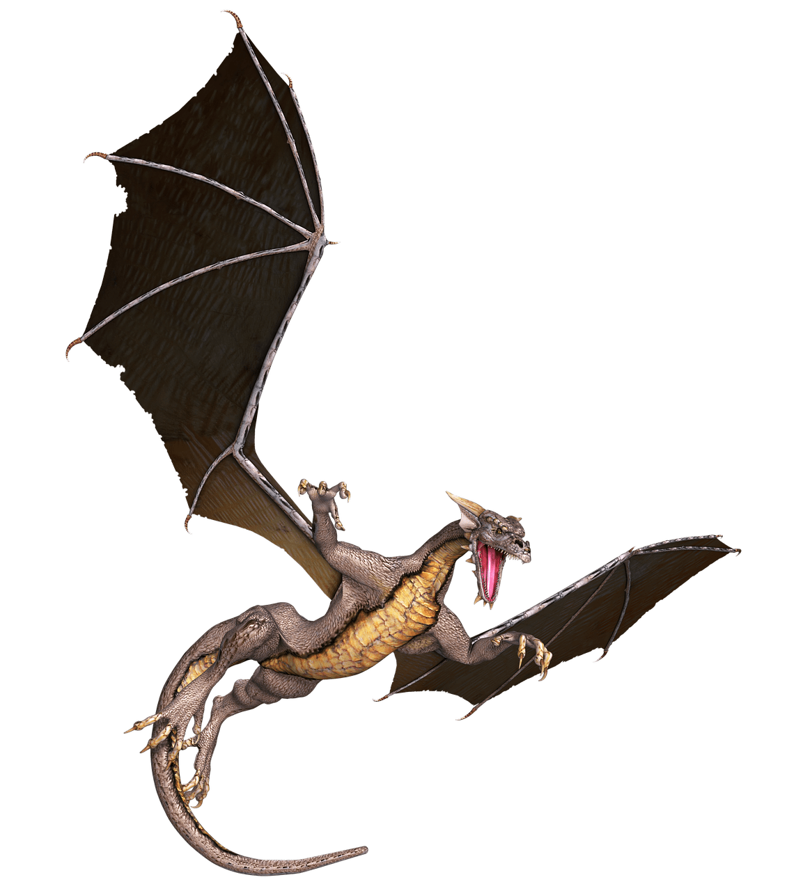 Brown flying png stickpng. Dragon clipart transparent background