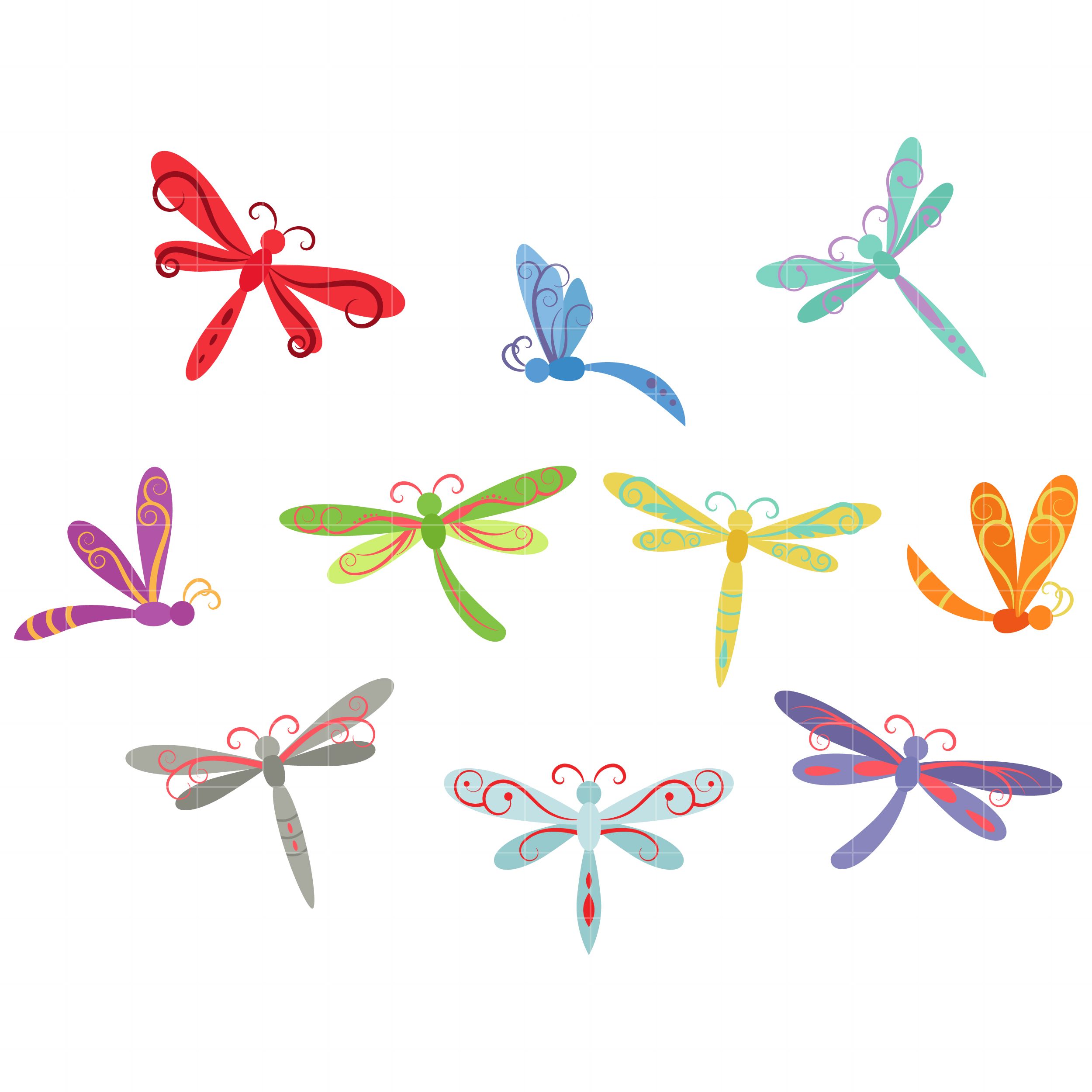 Dragonflies set semi exclusive. Dragonfly clipart whimsical