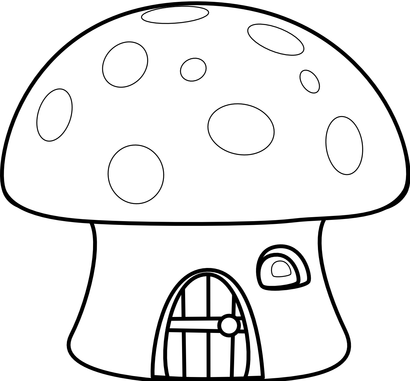 mushroom clipart colouring page