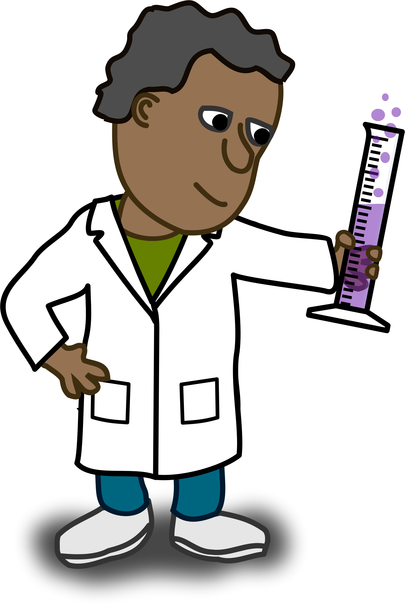 African scientist big image. Syringe clipart comic