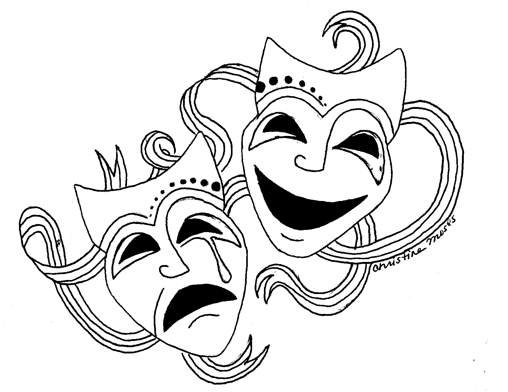 theatre clipart clown mask
