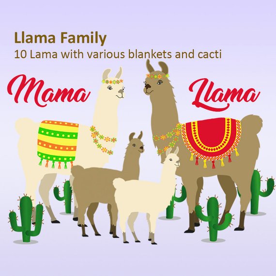 Drama clipart cute. Llama cactus clip art