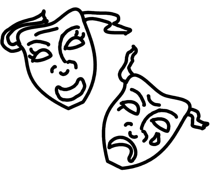 Drama clipart mask color. Free how to draw