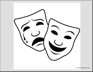 Drama clipart mask color. Clip art comedy and