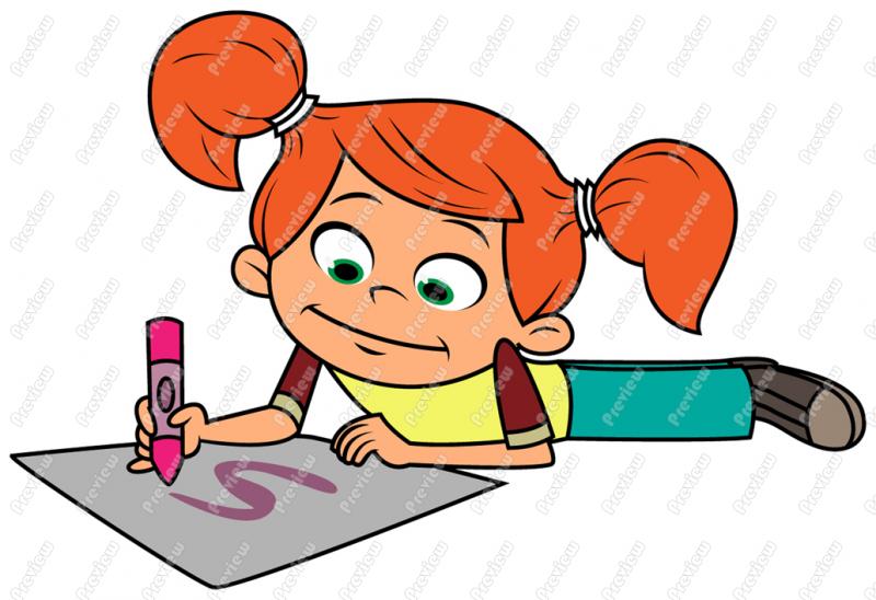 draw clipart girl draw