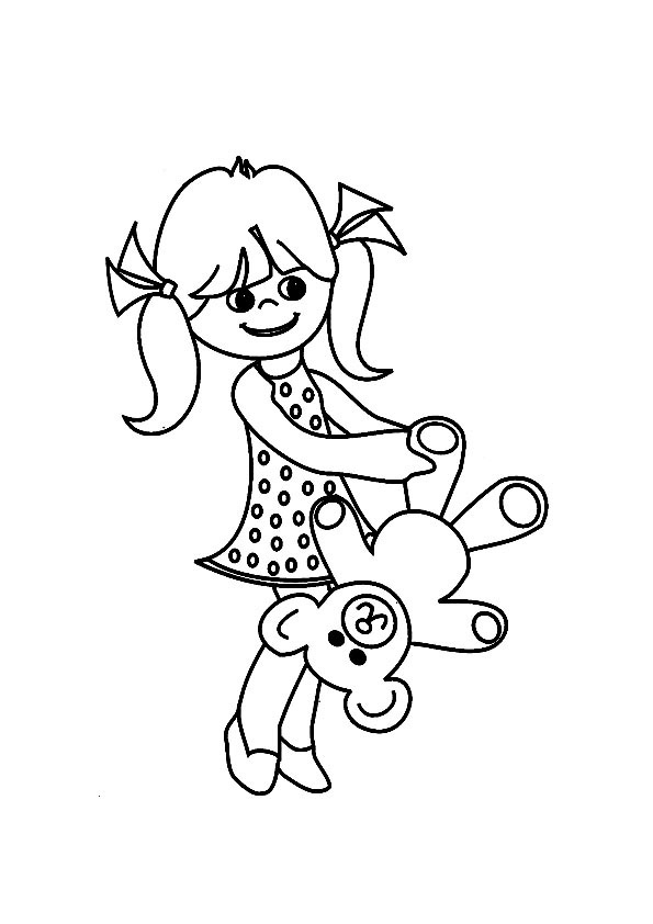 Free pictures of a. Draw clipart little girl coloring