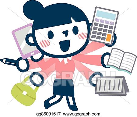 Vector art illustration of. Drawing clipart career woman