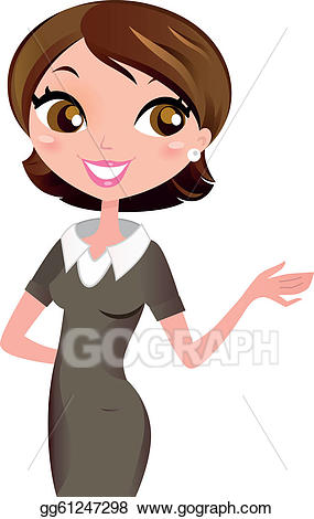 Vector art business isolated. Drawing clipart career woman