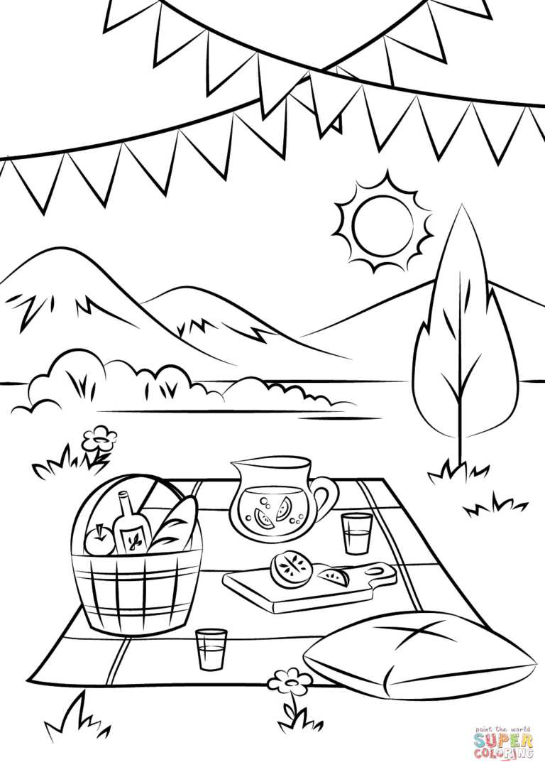 picnic clipart sketch
